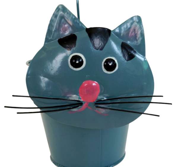 Lustiger Blumentopf Katze - Gartendekoration